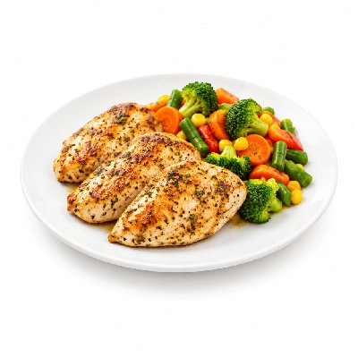 Food 4 Fitness Oven Roasted Chicken Breast with Lime Pepper Seasoning Mix Veg 250g