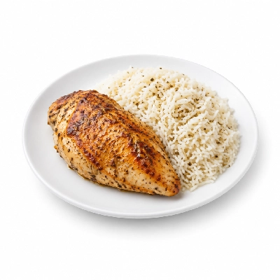 Food 4 Fitness Oven Roasted Chicken Breast with Souvlaki Seasoning Basmati Rice 350g