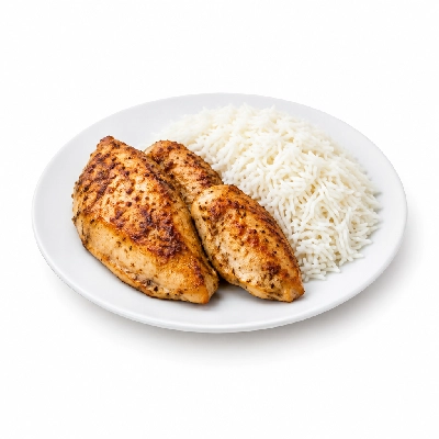 Food 4 Fitness Oven Roasted Chicken Breast with Souvlaki Seasoning Basmati Rice 450g