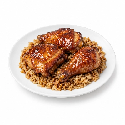 Food 4 Fitness Oven Roasted Chicken with BBQ Honey Soy Sauce Brown Rice 450g