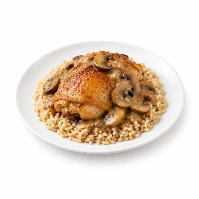 Food 4 Fitness Oven Roasted Chicken with Mushroom Sauce Brown Rice 250g