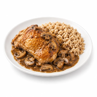 Food 4 Fitness Oven Roasted Chicken with Mushroom Sauce Brown Rice 450g