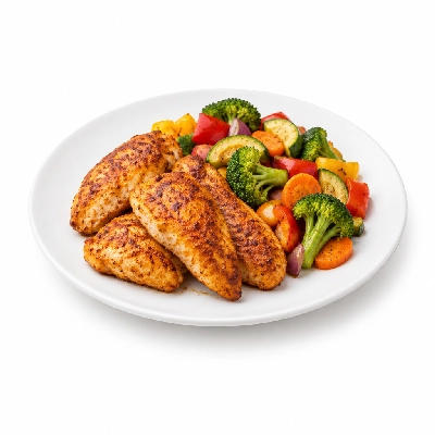 Food 4 Fitness Peri Chicken Breast Seasonal Mix Veg 350g