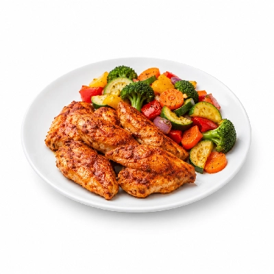Food 4 Fitness Peri Chicken Breast Seasonal Mix Veg 450g