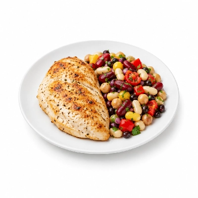 Food 4 Fitness Refreshing Bean Medley Salad with Roasted Chicken Breast 350g