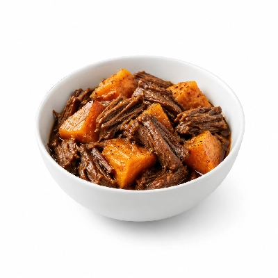 Food 4 Fitness Slow Cooked Grass Fed Pulled Beef Roasted Pumpkin 250g