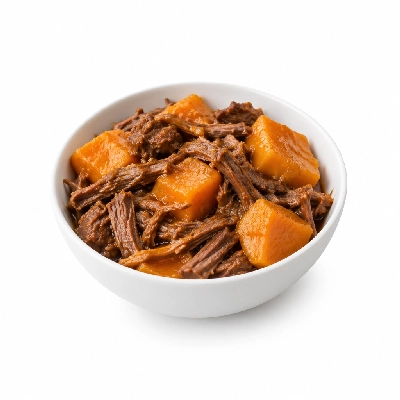 Food 4 Fitness Slow Cooked Grass Fed Pulled Beef Roasted Pumpkin 350g
