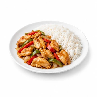 Food 4 Fitness Stir Fry Chicken Garlic Ginger Basmati Rice 250g