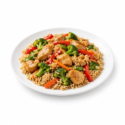 Food 4 Fitness Stir Fry Chicken Garlic Ginger Basmati Rice 450g