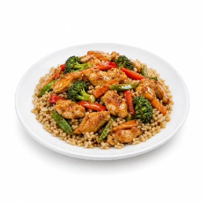 Food 4 Fitness Stir Fry Chicken Garlic Ginger Brown Rice 350g
