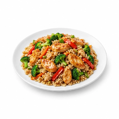 Food 4 Fitness Stir Fry Chicken Garlic Ginger Brown Rice 450g