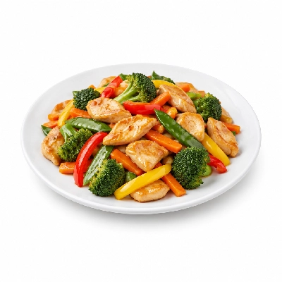 Food 4 Fitness Stir Fry Chicken Garlic Ginger Seasonal Mix Veg 450g