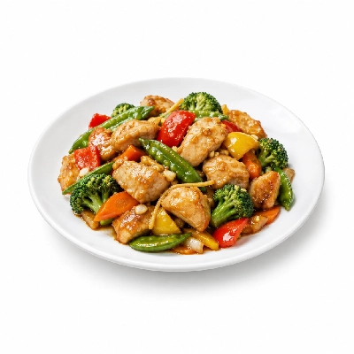 Food 4 Fitness Stir Fry Chicken Garlic Ginger Seasonal Mix Veg 250g