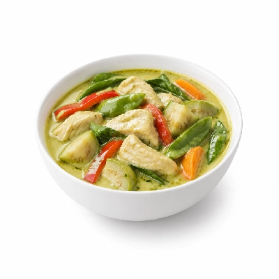 Food 4 Fitness Thai Chicken Green Curry Sauce Seasonal Mix Veg 350g