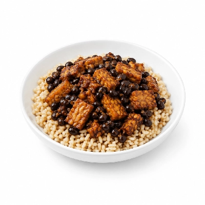 Food 4 Fitness Vegetarian Tempeh & Black Bean Stir Fry Brown Rice 250g