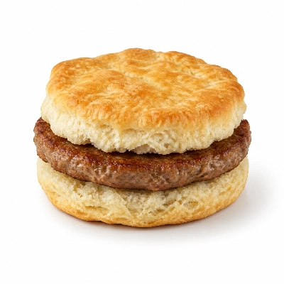 Fosters Freeze Breakfast Sausage Biscuit Sandwich