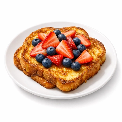 French Toast with Strawberries and Blueberries
