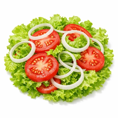 Fresh Salad with Lettuce Tomatoes and Onions
