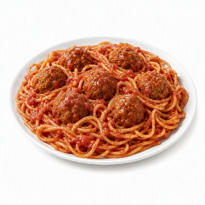 FRESHdirect Eatingwell Magazine 4 Minute Meals Whole Wheat Spaghetti & Vegetarian Meatballs with Tomato Sauce