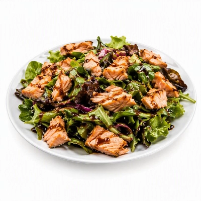 FRESHdirect Heat & Eat Lunch Options Grilled Salmon Salad with Balsamic Vinaigrette