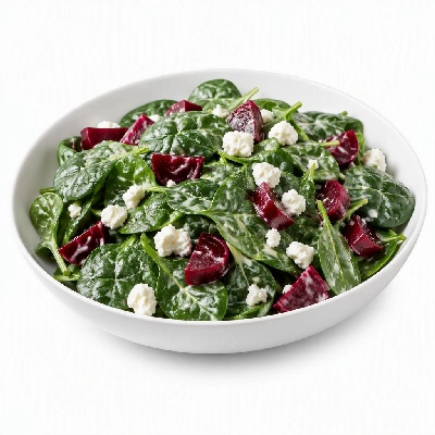 FRESHdirect Heat & Eat Lunch Options Spinach Salad with Beets Goat Cheese Dressing