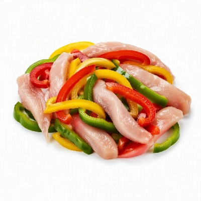 FRESHdirect Ready to Cook Chicken (Raised without Antibiotics) & Three Pepper Fajita Stir Fry Kit