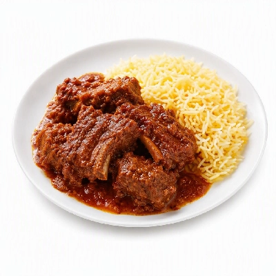 FRESHdirect Tabla 4 Minute Meals New Indian Pork Rib Vindaloo with Spiced Basmati Pilaf