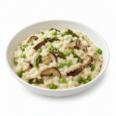 FRESHdirect Terrance Brennan Heat & Eat Pasta Entrees Parmesan Risotto with Porcini Mushrooms Asparagus Peas