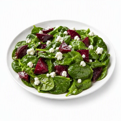 FRESHdirect Vegetables Spinach Salad with Beets Goat Cheese & Dressing