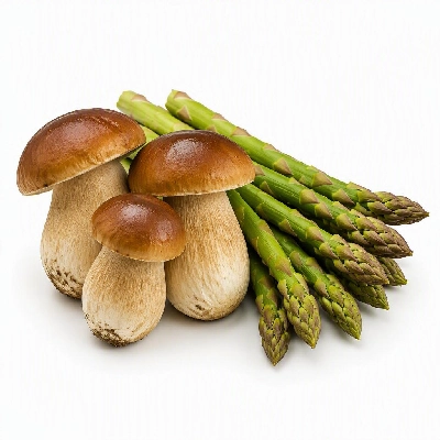 FRESHdirect Vegetables Vegetarian Entrees Porcini Mushrooms Asparagus