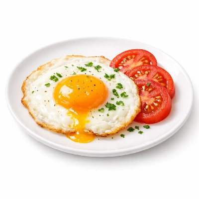 Fried Egg with Tomato and Herbs
