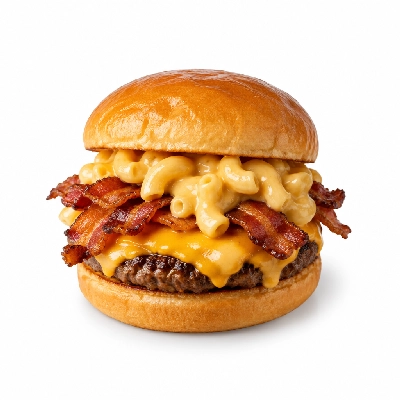 Friendly's Bacon Mac and Cheeseburger