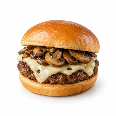 Friendly's Big Beef Burgers Swiss Mushroom