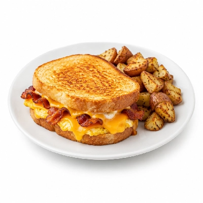 Friendly's Breakfast Supermelts Bacon Cheese with Grilled Potatoes