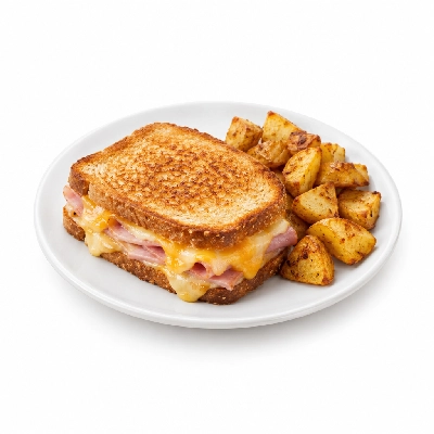 Friendly's Breakfast Supermelts Ham & Cheese with Grilled Potatoes