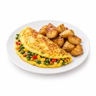 Friendly's Build Your Own Breakfast Supermelt Omelettes Garden Vegetable with Grilled Potatoes