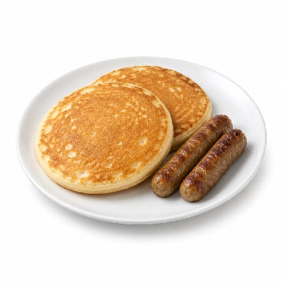 Friendly's Kids Breakfast Choose an Entree Two Pancakes with Sausage