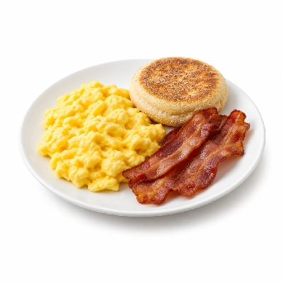 Friendly's Kids Breakfast Two Egg Scrambled Bacon English Muffin