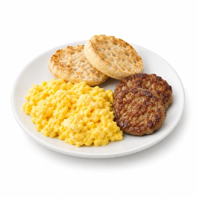 Friendly's Kids Breakfast Two Egg Scrambled Sausage English Muffin
