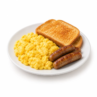 Friendly's Kids Breakfast Two Egg Scrambled Sausage Toast