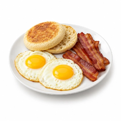 Friendly's Kids Breakfast Two Egg Sunny Bacon English Muffin
