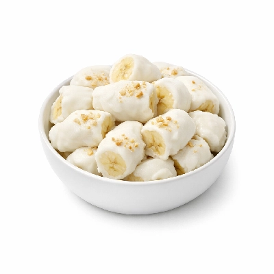 Frozen Yogurt Dipped Bananas & Milk