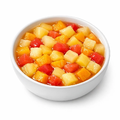 Fruit cocktail canned in juice not drained