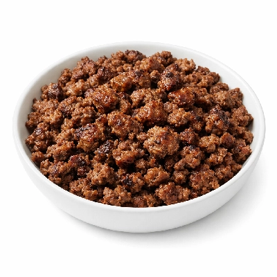 Game meat bison ground cooked pan-broiled buffalo