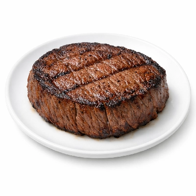 Game meat bison top round separable lean only 1" steak cooked broiled buffalo