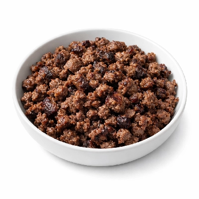 Game meat deer ground cooked pan-broiled venison