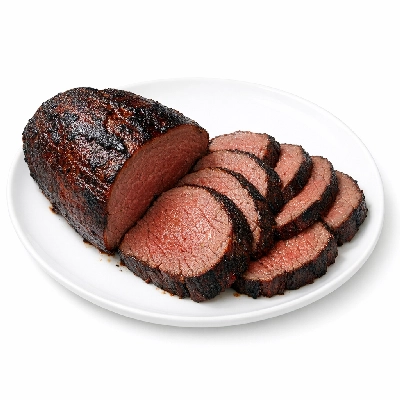 Game meat elk round separable lean only cooked broiled