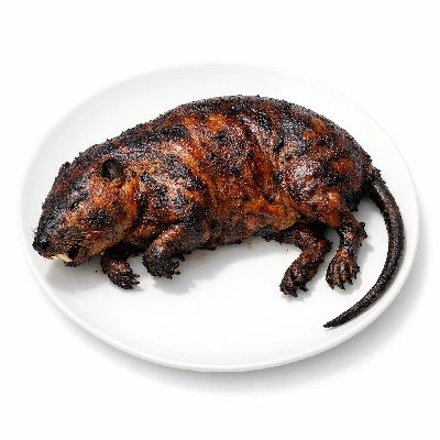 Game meat muskrat cooked roasted