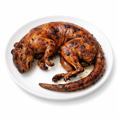 Game meat squirrel cooked roasted