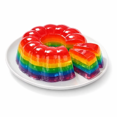 Gelatin desserts dry mix prepared with water